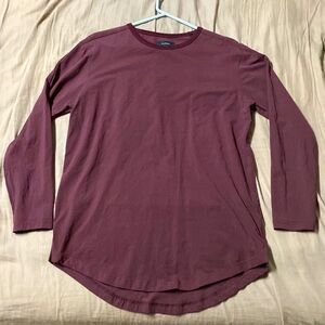 Alpha Clothing Burgundy Performance Long Sleeve Shirt in Size Mens Medium